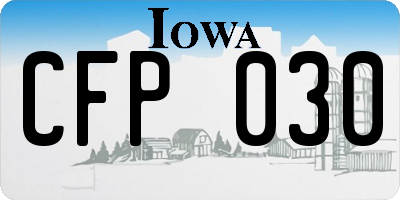 IA license plate CFP030
