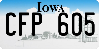IA license plate CFP605