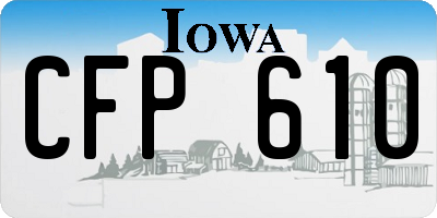 IA license plate CFP610