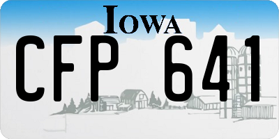 IA license plate CFP641