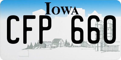 IA license plate CFP660
