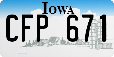 IA license plate CFP671