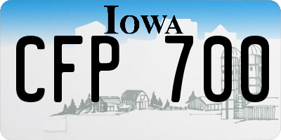 IA license plate CFP700