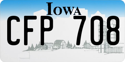 IA license plate CFP708