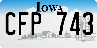 IA license plate CFP743