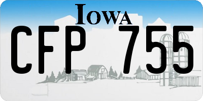 IA license plate CFP755