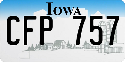 IA license plate CFP757