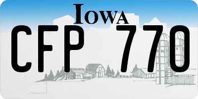 IA license plate CFP770