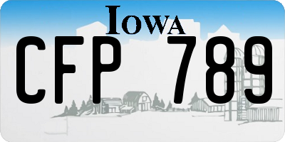 IA license plate CFP789