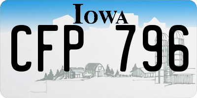 IA license plate CFP796
