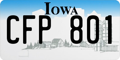 IA license plate CFP801
