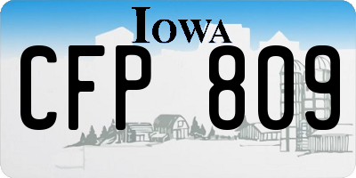 IA license plate CFP809