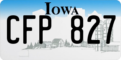 IA license plate CFP827