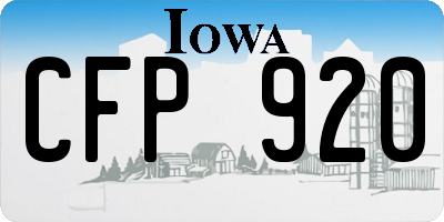 IA license plate CFP920