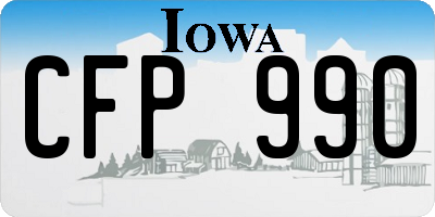 IA license plate CFP990