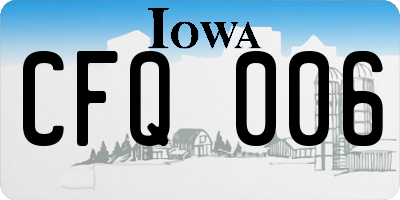 IA license plate CFQ006