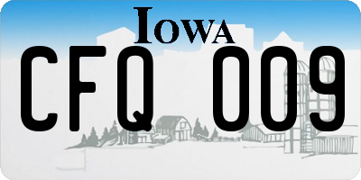 IA license plate CFQ009