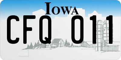 IA license plate CFQ011