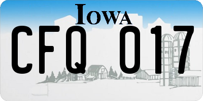 IA license plate CFQ017