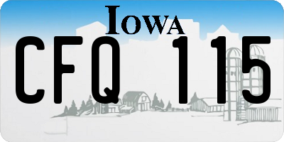 IA license plate CFQ115