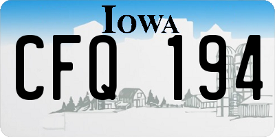 IA license plate CFQ194