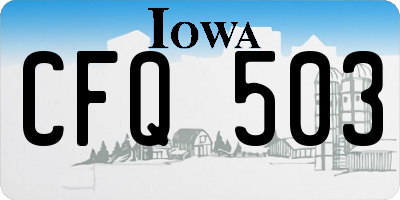 IA license plate CFQ503