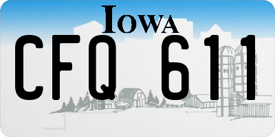 IA license plate CFQ611