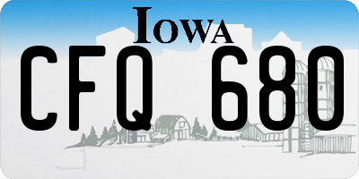 IA license plate CFQ680