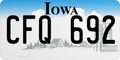 IA license plate CFQ692