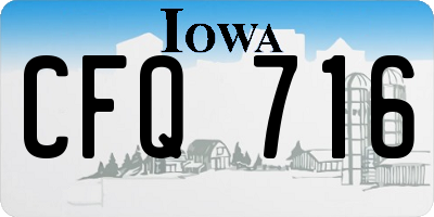 IA license plate CFQ716