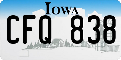 IA license plate CFQ838