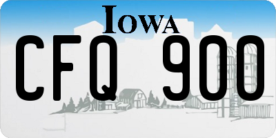 IA license plate CFQ900