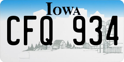 IA license plate CFQ934