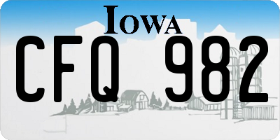IA license plate CFQ982
