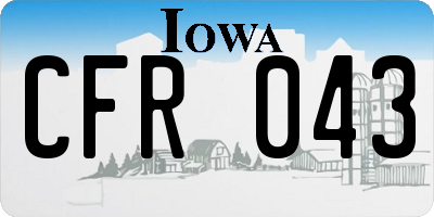 IA license plate CFR043