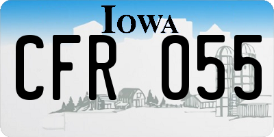 IA license plate CFR055