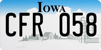 IA license plate CFR058