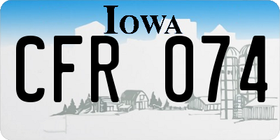 IA license plate CFR074