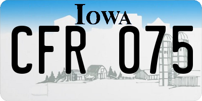 IA license plate CFR075