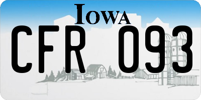 IA license plate CFR093