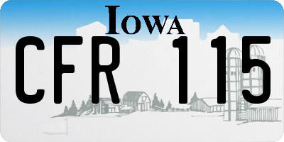 IA license plate CFR115
