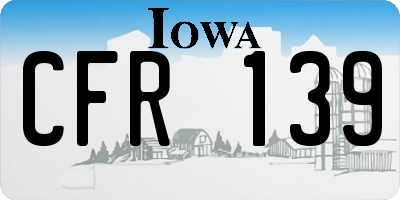 IA license plate CFR139