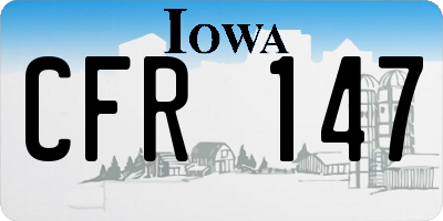 IA license plate CFR147