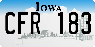 IA license plate CFR183