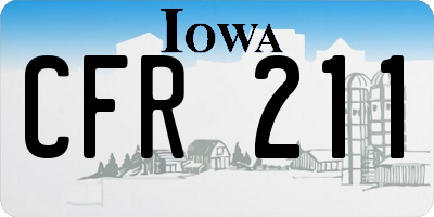 IA license plate CFR211
