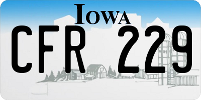 IA license plate CFR229