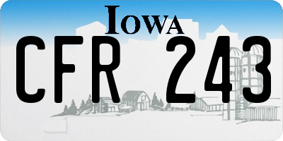 IA license plate CFR243