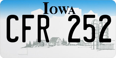 IA license plate CFR252
