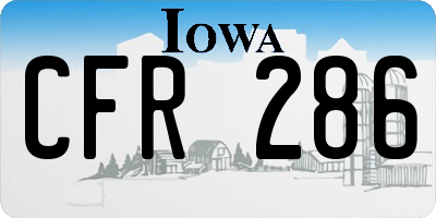 IA license plate CFR286