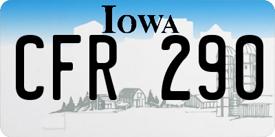IA license plate CFR290
